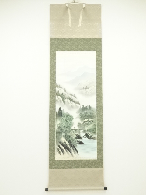 JAPANESE HANGING SCROLL / HAND PAINTED / LANDSCAPE 